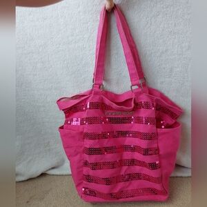 Victorias Secret Pink Sequin Tote Bag